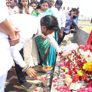 Manchu Manoj and Bhuma Mounika at Nandyala