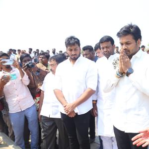 Manchu Manoj and Bhuma Mounika at Nandyala