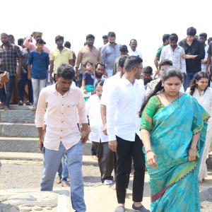 Manchu Manoj and Bhuma Mounika at Nandyala