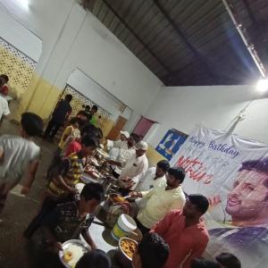Nithin's birthday celebrations by fans