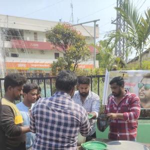 Nithin's birthday celebrations by fans