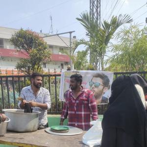 Nithin's birthday celebrations by fans