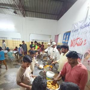 Nithin's birthday celebrations by fans