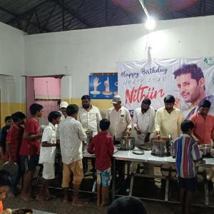 Nithin's birthday celebrations by fans
