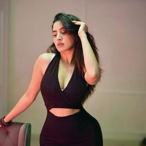 Actress Priyanka Kholgade Turns Heads in Bold Black Cut-Out Dress – Latest Glam Photos
