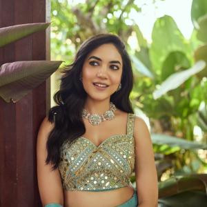 Actress Ritu Varma Dazzles in Mirror Work Blouse and Blue Lehenga – Latest Photos