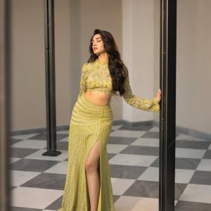 Actress Krithi Shetty in Bold High-Slit Embellished Outfit – Latest Photos