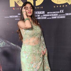 Yukti Thareja Looks Graceful in Pastel Green Floral Saree – Latest Photos