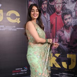 Yukti Thareja Looks Graceful in Pastel Green Floral Saree – Latest Photos