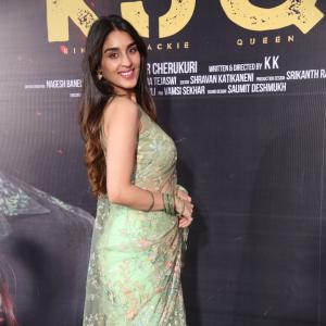 Yukti Thareja Looks Graceful in Pastel Green Floral Saree – Latest Photos