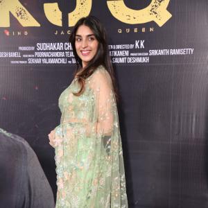 Yukti Thareja Looks Graceful in Pastel Green Floral Saree – Latest Photos