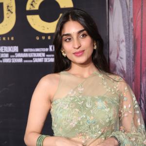 Yukti Thareja Looks Graceful in Pastel Green Floral Saree – Latest Photos