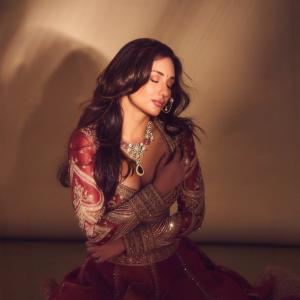 Actress Akanksha Sharma Looks Royal in Maroon Lehenga – Latest Photos Go Viral