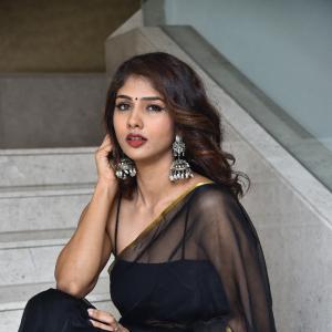 Latest Photos | Actress Aaradhya Devi Dazzles in Elegant Black Saree Look