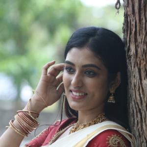 Actress Nishkala Glows in Traditional White and Gold Saree with Maroon Blouse – Latest Photos