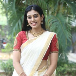 Actress Nishkala Glows in Traditional White and Gold Saree with Maroon Blouse – Latest Photos