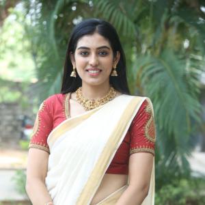 Actress Nishkala Glows in Traditional White and Gold Saree with Maroon Blouse – Latest Photos
