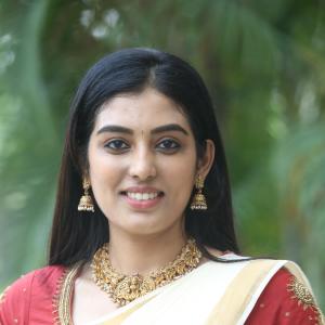 Actress Nishkala Glows in Traditional White and Gold Saree with Maroon Blouse – Latest Photos