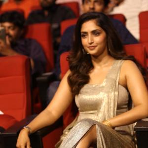 Latest Photos | Actress Reba Monica John Stuns in a Glamorous Silver Saree Gown