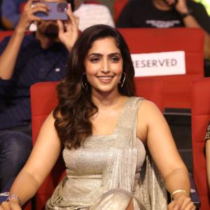 Latest Photos | Actress Reba Monica John Stuns in a Glamorous Silver Saree Gown