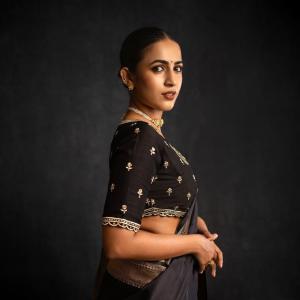 Actress Niharika Konidela  Shines in Black Saree – Latest Photos