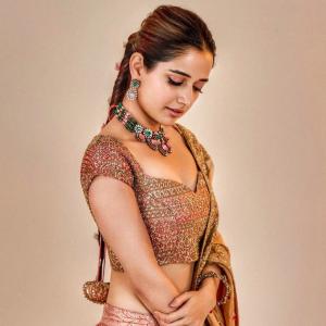 Actress Ashika Ranganath Looks Regal in Traditional Lehenga | Latest Photos