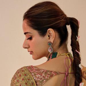 Actress Ashika Ranganath Looks Regal in Traditional Lehenga | Latest Photos