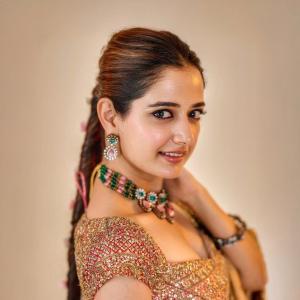 Actress Ashika Ranganath Looks Regal in Traditional Lehenga | Latest Photos