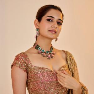 Actress Ashika Ranganath Looks Regal in Traditional Lehenga | Latest Photos