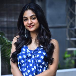 Actress Ivana Looks Fresh and Chic in Blue Checkered Dress | Latest Photos