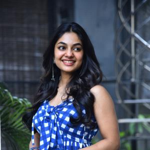 Actress Ivana Looks Fresh and Chic in Blue Checkered Dress | Latest Photos