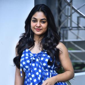 Actress Ivana Looks Fresh and Chic in Blue Checkered Dress | Latest Photos