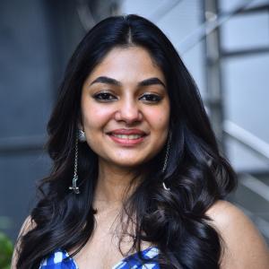 Actress Ivana Looks Fresh and Chic in Blue Checkered Dress | Latest Photos