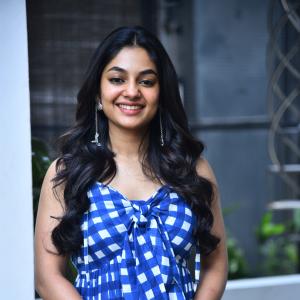 Actress Ivana Looks Fresh and Chic in Blue Checkered Dress | Latest Photos