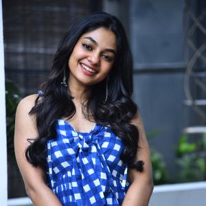 Actress Ivana Looks Fresh and Chic in Blue Checkered Dress | Latest Photos