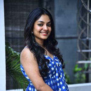 Actress Ivana Looks Fresh and Chic in Blue Checkered Dress | Latest Photos