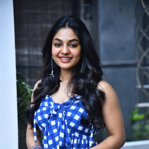 Actress Ivana Looks Fresh and Chic in Blue Checkered Dress | Latest Photos