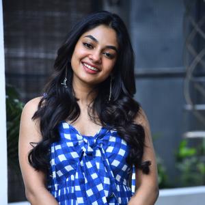 Actress Ivana Looks Fresh and Chic in Blue Checkered Dress | Latest Photos