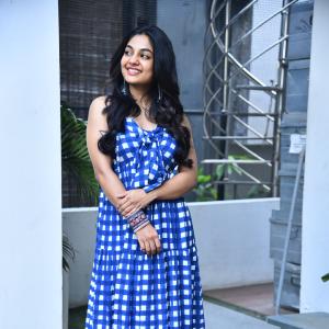 Actress Ivana Looks Fresh and Chic in Blue Checkered Dress | Latest Photos