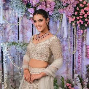 Actress Kavya Thappar Shines in Exquisite Beige Lehenga Choli | Latest Photos
