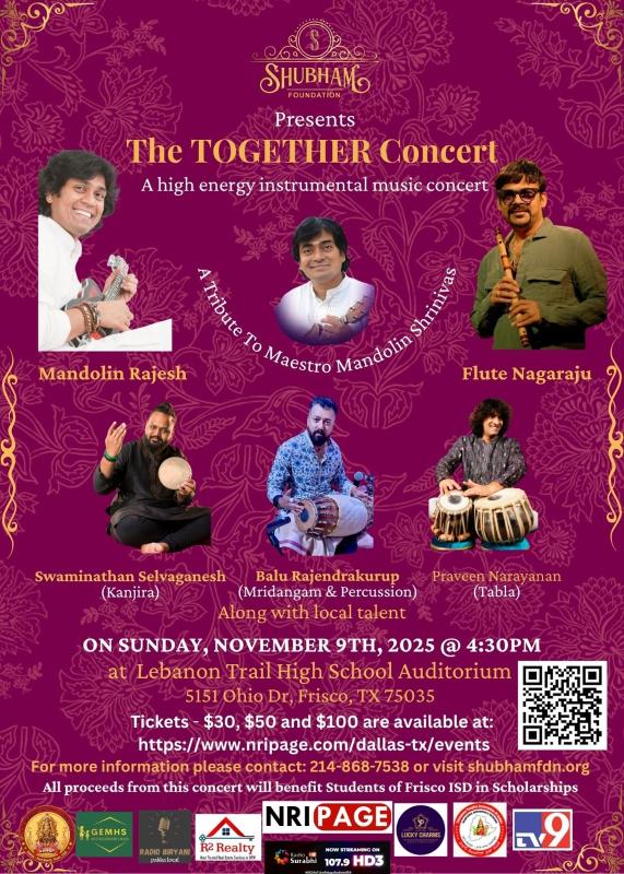 Shubham Foundation Presents: The TOGETHER Concert – A Tribute to Maestro Mandolin Shrinivas