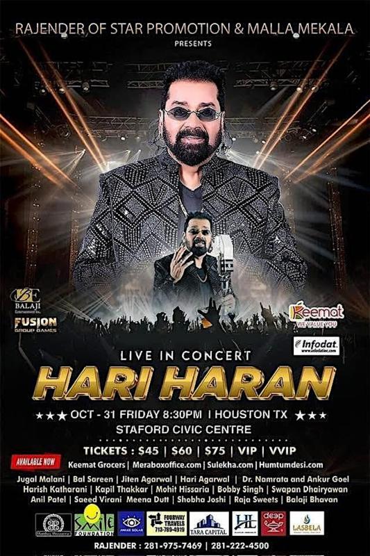 Hariharan Live in Houston Event