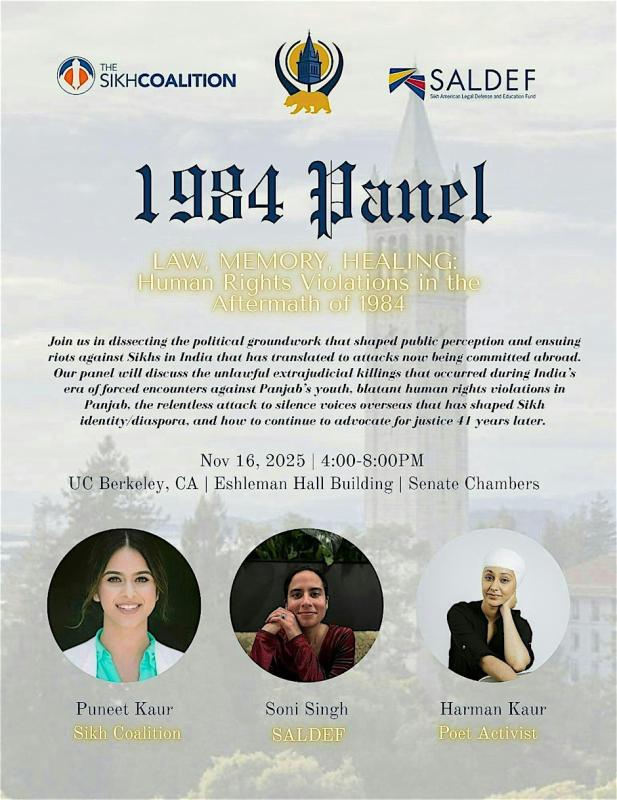 UC Berkeley Sikh Student Association - 1984 Panel Event