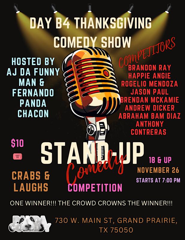 Day B4 Thanksgiving Comedy Show Event