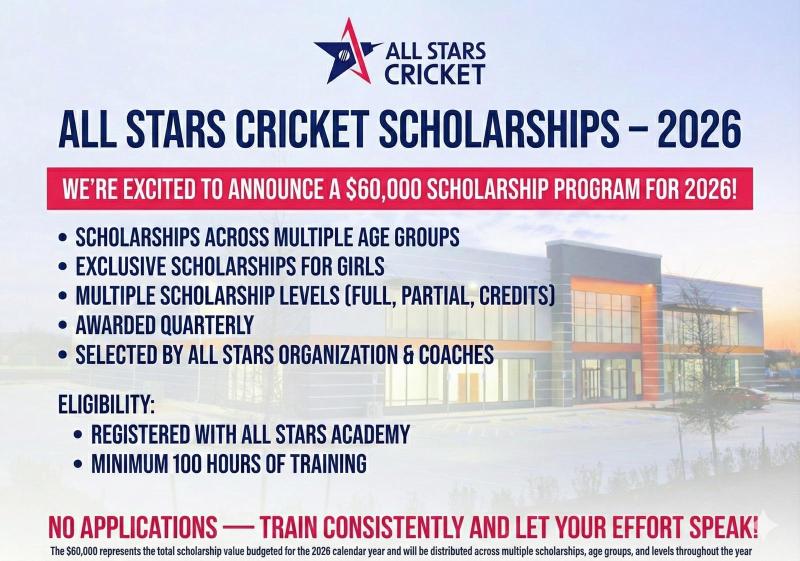 All Stars Cricket Scholarships – 2026