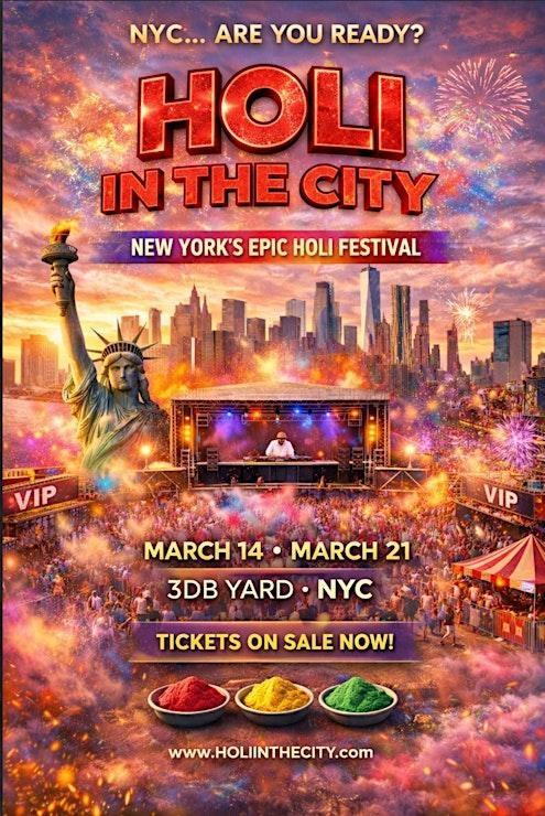 Bollywood Holi : The Biggest OPEN-AIR COLOR DAY PARTY in New York City