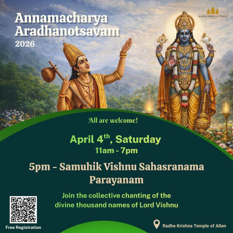 Annamacharya Aradhanotsavam 2026  Samuhik Vishnu Sahasranama Parayanam at Radhe Krishna Temple