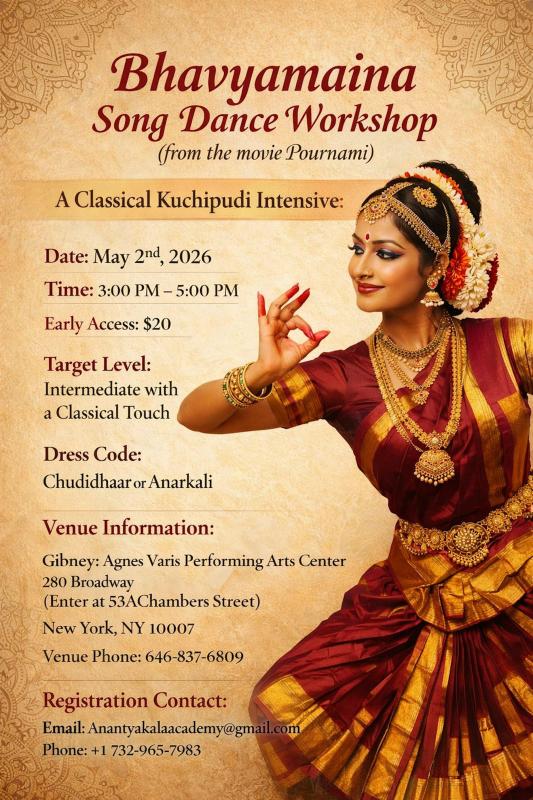 Bhavyamaina song - Indian Classical dance Workshop - Jersey City, NJ