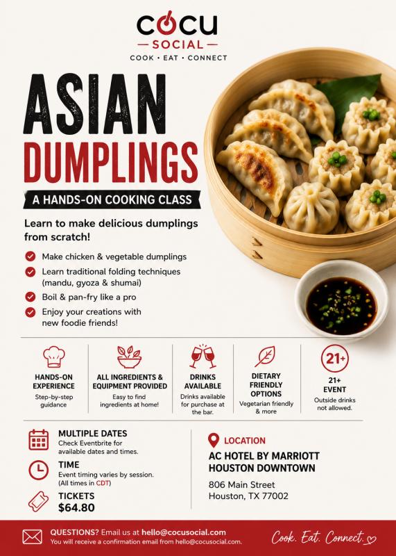 In-person class  Asian Dumplings (Houston)