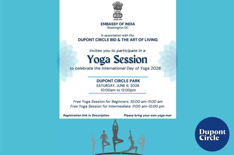 Free Yoga in Dupont Circle Park with the Embassy of India - Washington, DC